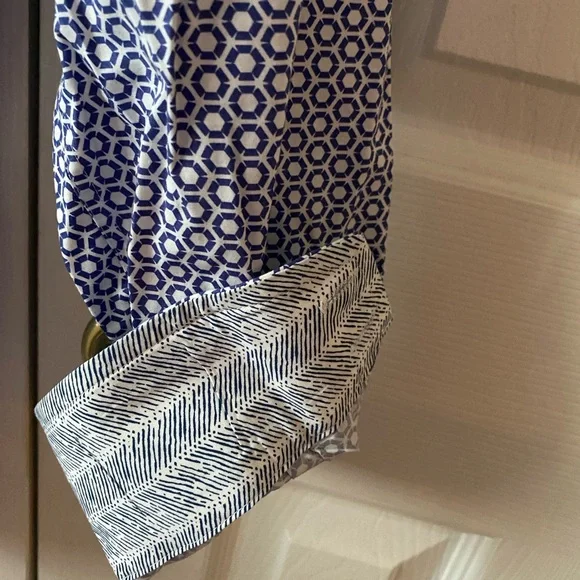 Ted Baker Endurance Navy Blue/White Geometric Flip Cuff Long Sleeve Shirt 15.5 - Picture 5 of 7